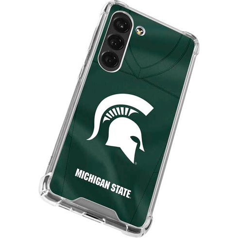 Michigan State University Green Jersey Galaxy S23 Clear Case