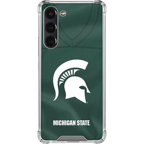 Michigan State University Green Jersey Galaxy S23 FE Clear Case