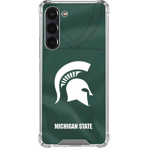 Michigan State University Green Jersey Galaxy S23 Plus Clear Case