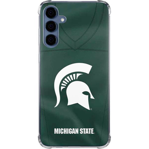Michigan State University Green Jersey Galaxy S24 Clear Case