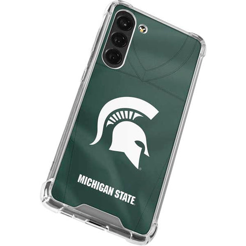 Michigan State University Green Jersey Galaxy S24 FE Clear Case
