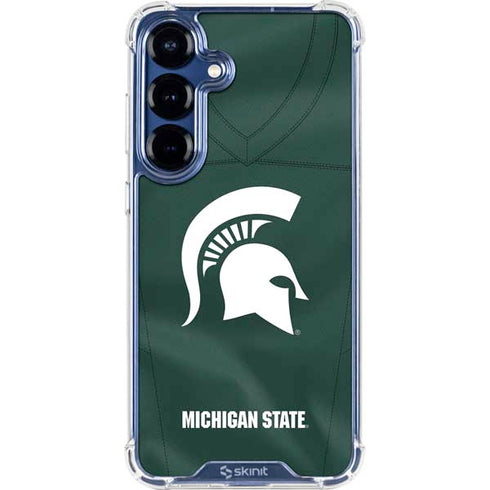 Michigan State University Green Jersey Galaxy S25 Clear Case