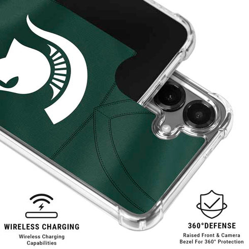 Michigan State University Green Jersey Galaxy S26 Clear Case