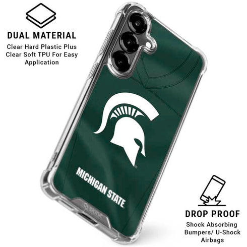 Michigan State University Green Jersey Galaxy S26 Plus Clear Case