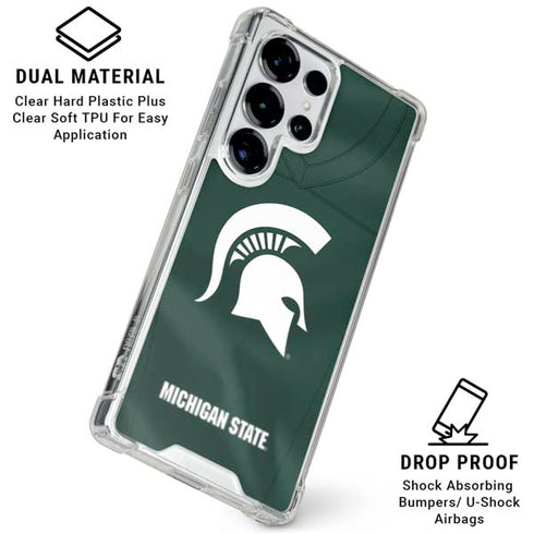 Michigan State University Green Jersey Galaxy S26 Ultra Clear Case
