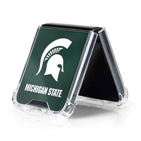 Michigan State University Green Jersey Galaxy Z Flip5 5G Clear Case