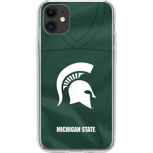 Michigan State University Green Jersey iPhone 11 Clear Case