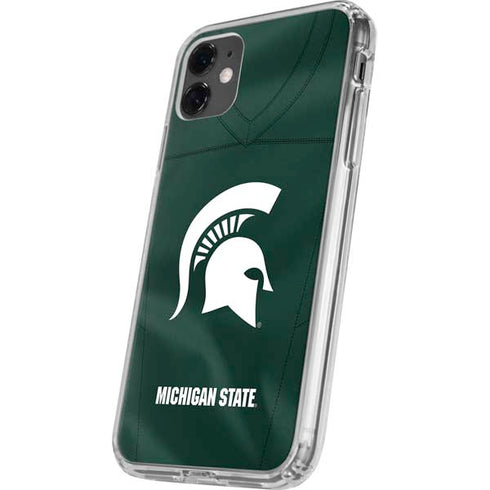 Michigan State University Green Jersey iPhone 11 Clear Case