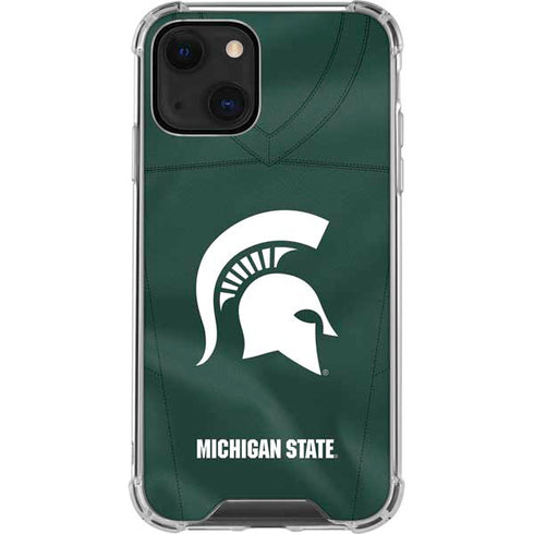 Michigan State University Green Jersey iPhone 13 Mini Clear Case