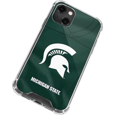 Michigan State University Green Jersey iPhone 13 Mini Clear Case