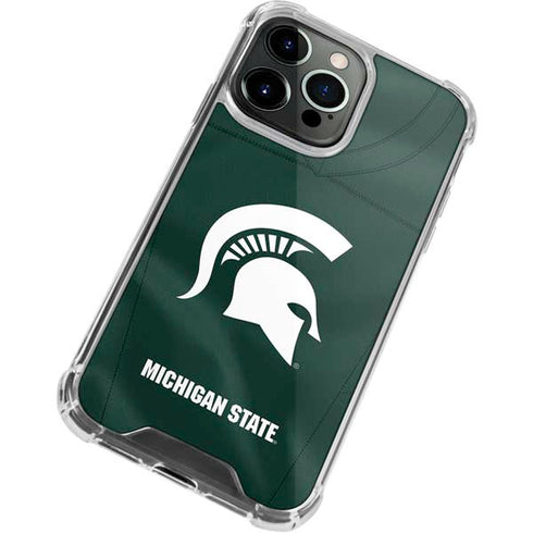 Michigan State University Green Jersey iPhone 13 Pro Clear Case