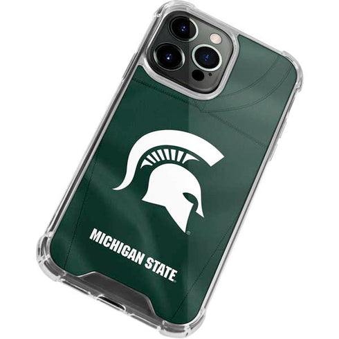 Michigan State University Green Jersey iPhone 13 Pro Max Clear Case