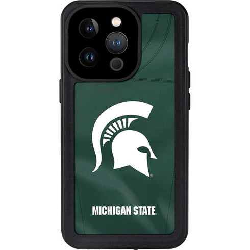 Michigan State University Green Jersey iPhone 14 Pro Waterproof Case