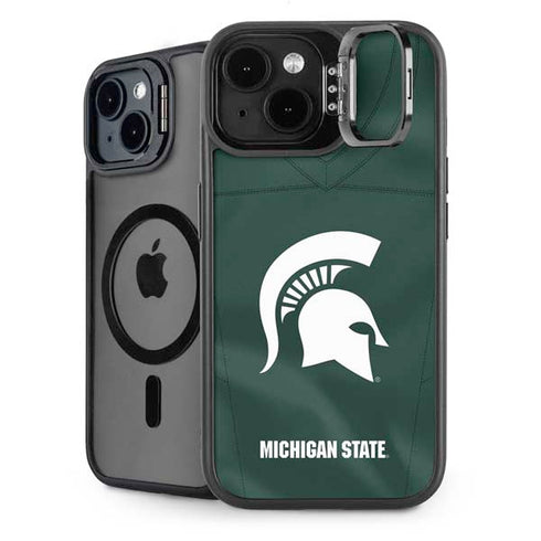 Michigan State University Green Jersey iPhone 15 Kickstand Case
