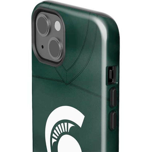 Michigan State University Green Jersey iPhone 15 Plus Impact Case