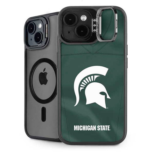 Michigan State University Green Jersey iPhone 15 Plus Kickstand Case