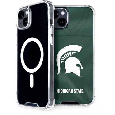 Michigan State University Green Jersey iPhone 15 Plus MagSafe Case