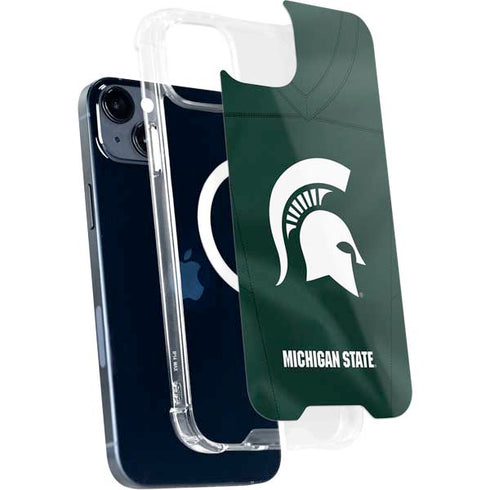 Michigan State University Green Jersey iPhone 15 Plus MagSafe Case
