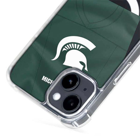 Michigan State University Green Jersey iPhone 15 Plus MagSafe Case