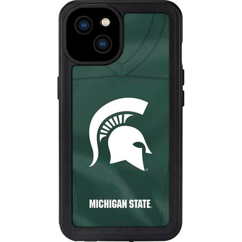 Michigan State University Green Jersey iPhone 15 Plus Waterproof Case