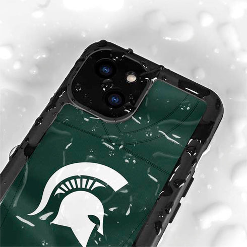 Michigan State University Green Jersey iPhone 15 Plus Waterproof Case