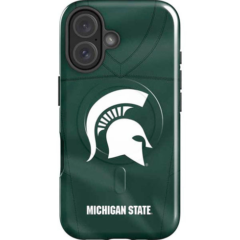 Michigan State University Green Jersey iPhone 16 Magsafe Impact Case