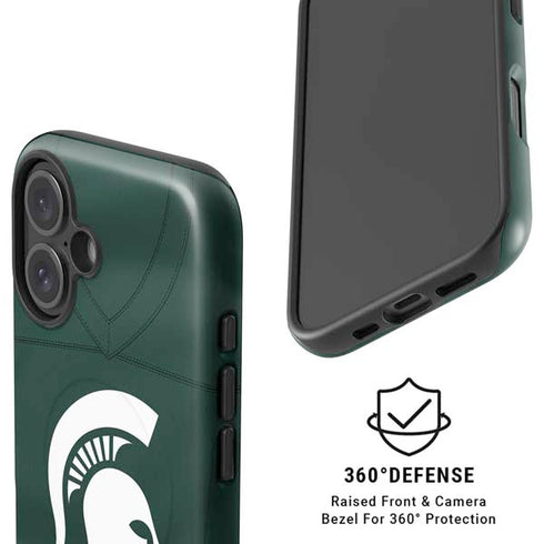 Michigan State University Green Jersey iPhone 16 Magsafe Impact Case