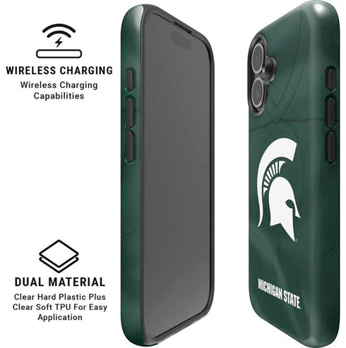 Michigan State University Green Jersey iPhone 16 Magsafe Impact Case