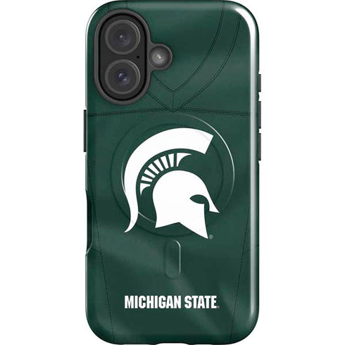 Michigan State University Green Jersey iPhone 16 Plus Magsafe Impact Case