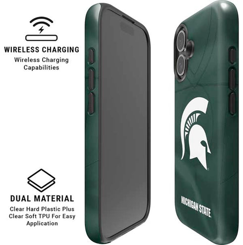 Michigan State University Green Jersey iPhone 16 Plus Magsafe Impact Case