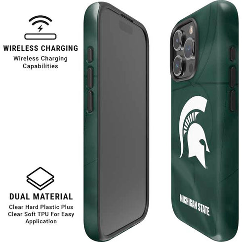 Michigan State University Green Jersey iPhone 16 Pro Magsafe Impact Case