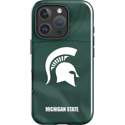 Michigan State University Green Jersey iPhone 16 Pro Max Impact Case