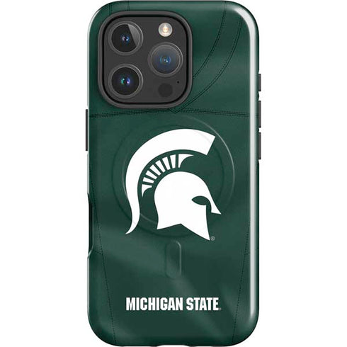 Michigan State University Green Jersey iPhone 16 Pro Max Magsafe Impact Case