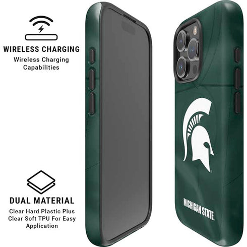 Michigan State University Green Jersey iPhone 16 Pro Max Magsafe Impact Case