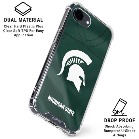 Michigan State University Green Jersey iPhone 16e Clear Case