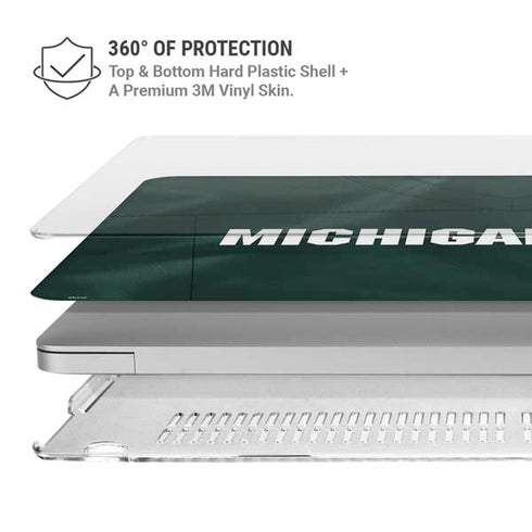 Michigan State University Green Jersey MacBook Pro 15in (2016-19) Case plus Skin