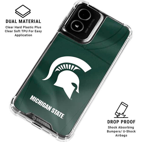 Michigan State University Green Jersey Moto G Power 5G (2024) Clear Case