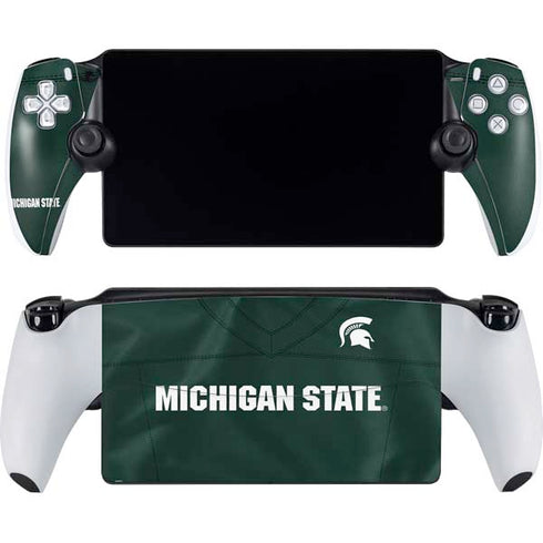 Michigan State University Green Jersey PlayStation Portal Remote Player Skin