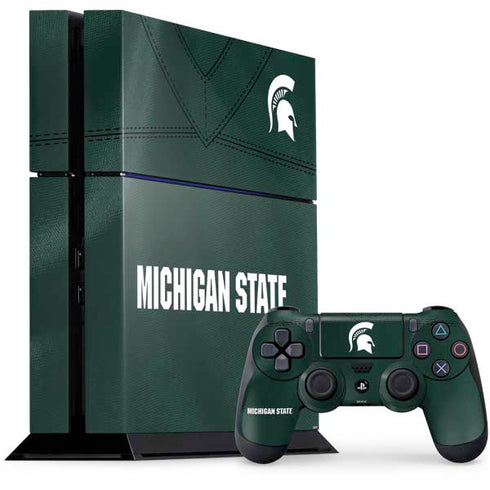Michigan State University Green Jersey PS4 Console and Controller Bundle Skin