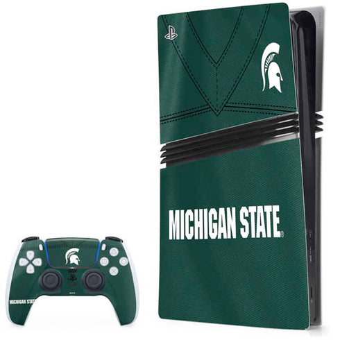 Michigan State University Green Jersey PlayStation PS5 Skins