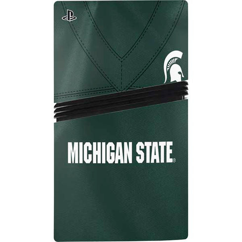 Michigan State University Green Jersey PS5 Pro Disk Bundle Skin