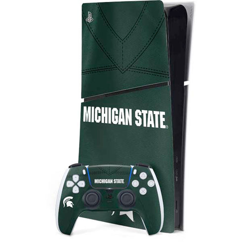 Michigan State University Green Jersey PS5 Slim Digital Edition Bundle Skin