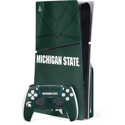 Michigan State University Green Jersey PlayStation PS5 Skins