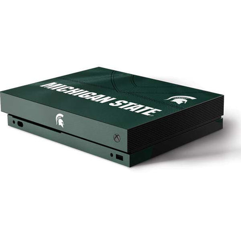 Michigan State University Green Jersey Xbox One X Console Skin