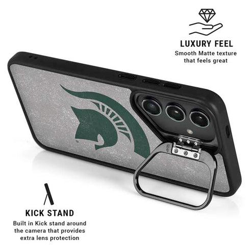 Michigan State University Grey Spartans Logo Galaxy S25 Kickstand Case