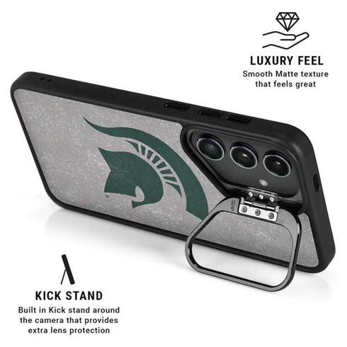Michigan State University Grey Spartans Logo Galaxy S25 Plus Kickstand Case