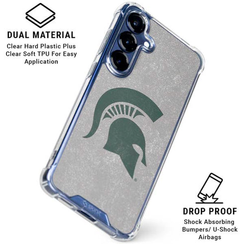 Michigan State University Grey Spartans Logo Galaxy S25 Clear Case