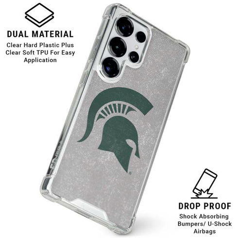 Michigan State University Grey Spartans Logo Galaxy S25 Ultra Clear Case