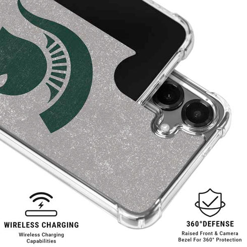 Michigan State University Grey Spartans Logo Galaxy S26 Clear Case