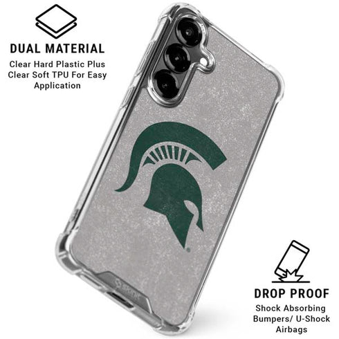 Michigan State University Grey Spartans Logo Galaxy S26 Plus Clear Case
